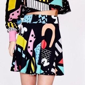 lazy oaf geometric skater skirt size small/medium
